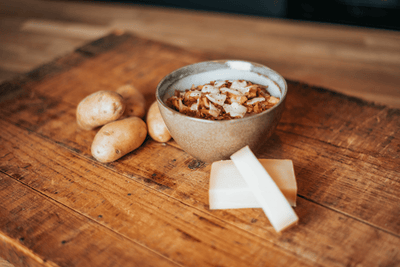 Überbackene Süsskartoffelrösti mit Tofu