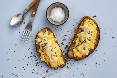 Überbackene Rührei-Schnittchen