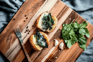 Baked Potatoes gefüllt mit Spinat und Käse
