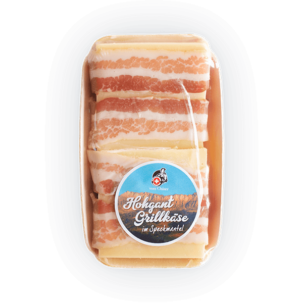 Hohgant Grillkäse im Speckmantel